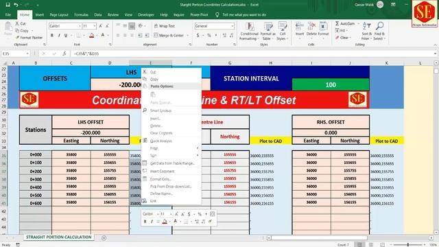 Footings Foundations & Road Straight Layout Plan Create with Excel into AutoCAD. |Lisp Command|. смотреть онлайн