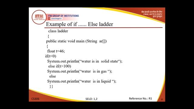 CS 306 JAVA PROGRAMMING CONTROL STATEMENTS B.TECH II YEAR смотреть онлайн