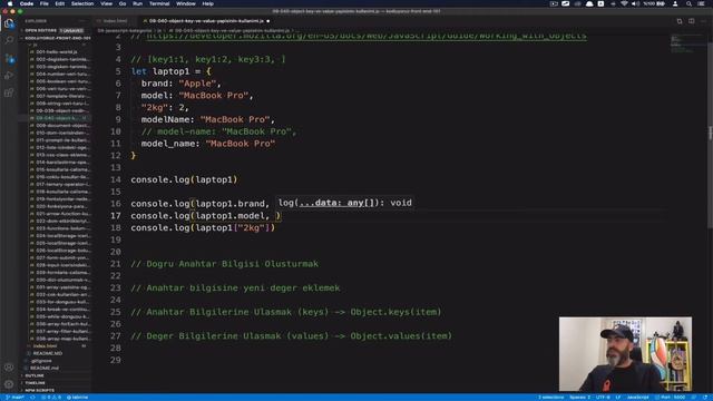 JavaScript | Object Anahtar(Key) ve Değer(Value) Yapısının Kullanımı/Erişimi #40 смотреть онлайн