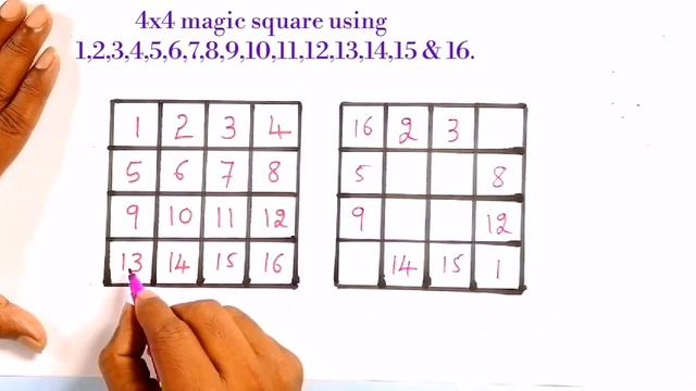 4x4 magic square | 4 by 4 magic Square | magic square | magic square 4x4 | Maths magic tricks смотреть онлайн