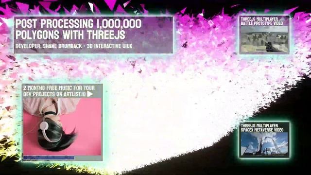 ThreeJS Post Processing 1,000,000 Polygons смотреть онлайн