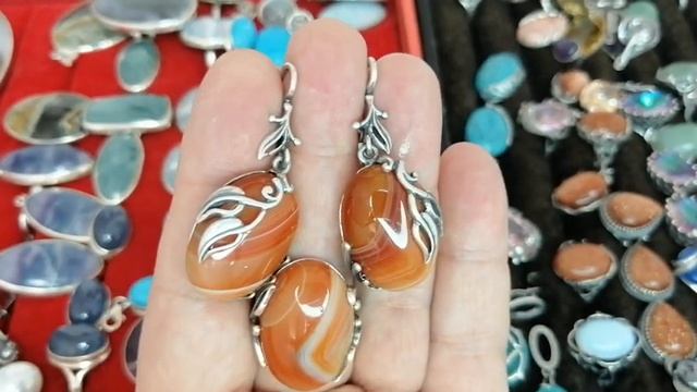 Курашения из камней самоцветов из серебра и сплава