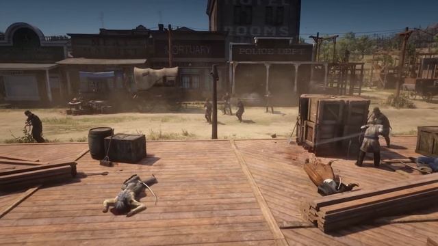 Wapiti Indians vs Blackwater Police + US Army | Red Dead Redemption 2 NPC Wars 36 смотреть онлайн