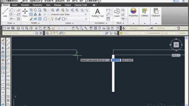 AutoCAD 2D - Arc by Start Center End смотреть онлайн