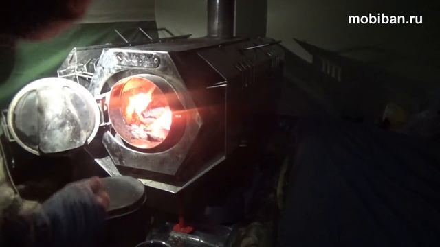 Тестирование Роснар Р-34 с печью Согра при -34 С смотреть онлайн