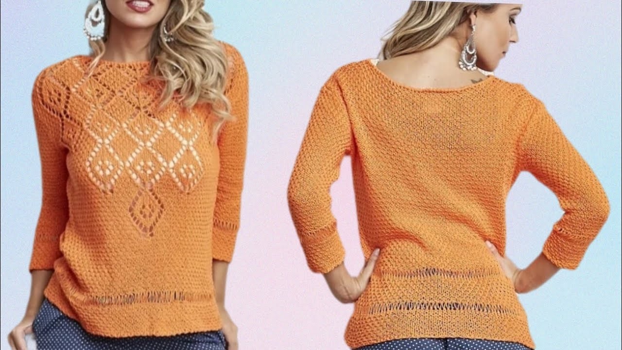 Супер модный, стильный, удобный джемпер. Многие хотят его связать! Очень лёгкий узор спицами смотреть онлайн