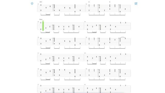 Кино - Перемен Fingerstyle Tab смотреть онлайн