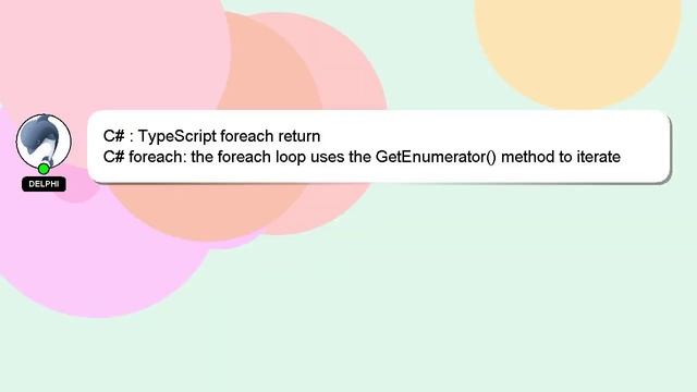 C# : TypeScript foreach return смотреть онлайн