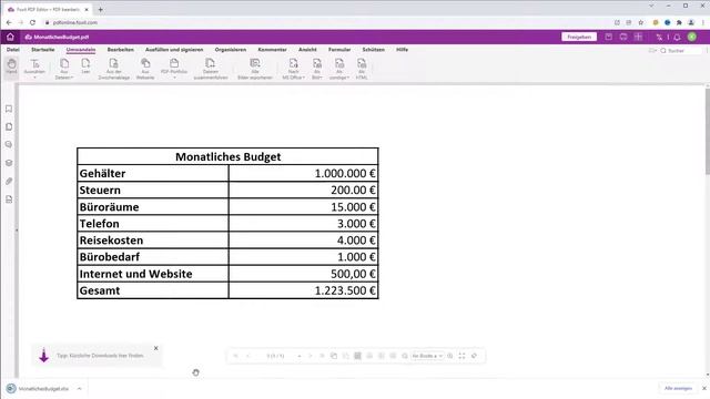 Online PDF in Word, Excel & andere Dateiformate umwandeln mit Foxit PDF Editor for Cloud смотреть онлайн