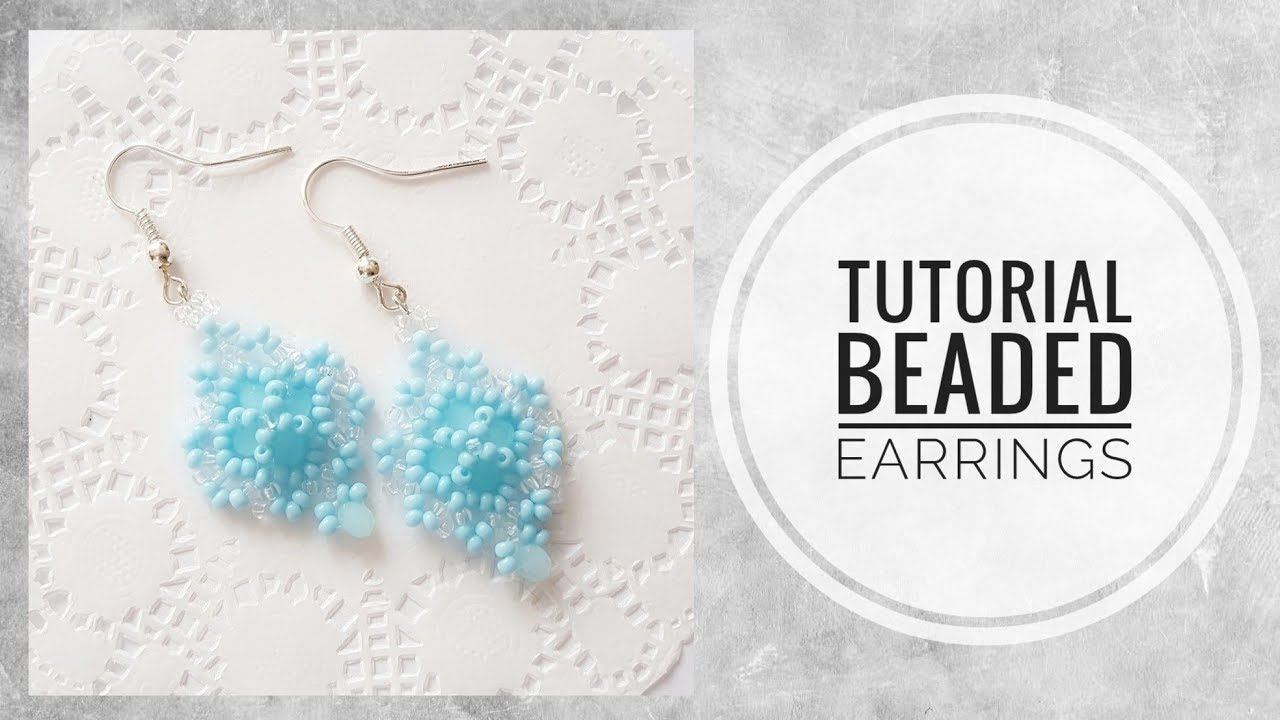 #МК - Серьги из бисера и хрусталя "Blue mint" | Earrings from beads "Blue mint" смотреть онлайн