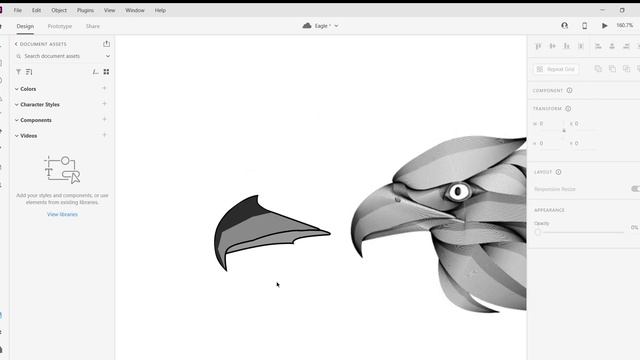How to draw Eagle svg image using Adobe XD. смотреть онлайн