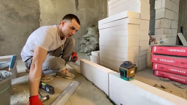 Кладка перегородки из блока своими руками, газоблок, газосиликат, газобетонные блоки | Школа Мастер смотреть онлайн