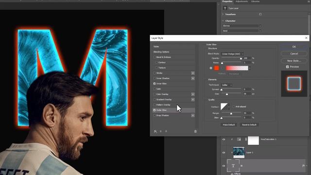 Messi Glow Effect Poster Design in Photoshop смотреть онлайн