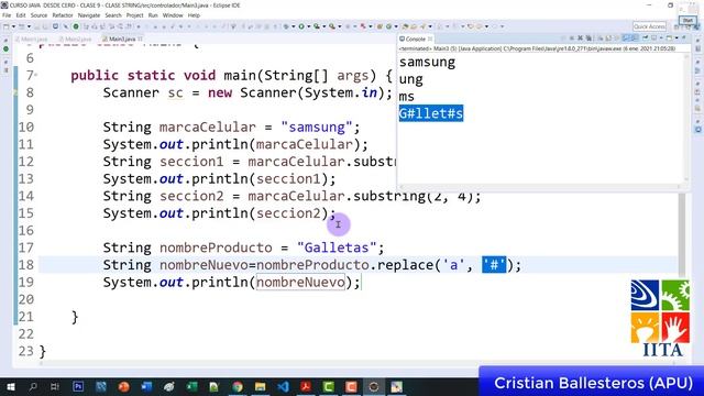 Metodo substring y replace Clase String en JAVA COMPLETO смотреть онлайн