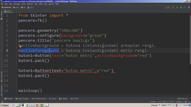Buton activebackground ve activeforeground özelliği Python #6 смотреть онлайн