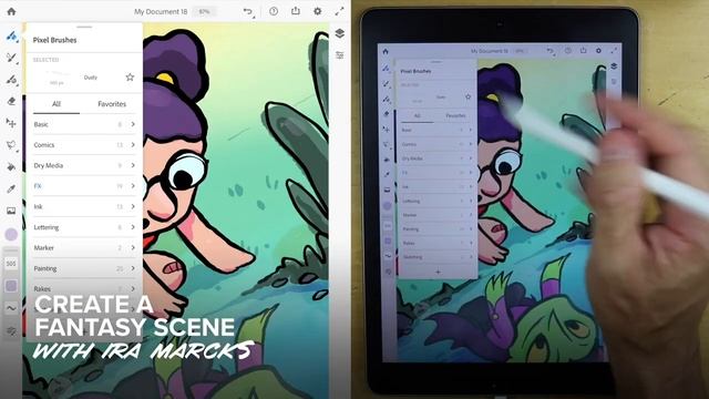 Explore Adobe Fresco, the New Digital Painting and Drawing App, with Skillshare смотреть онлайн