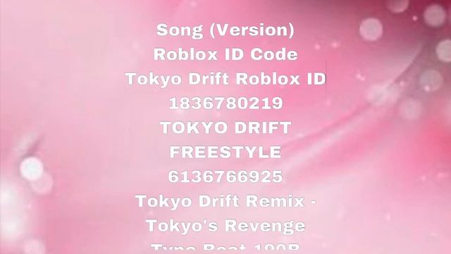 Tokyo Drift Roblox ID Codes List (2022) ?? смотреть онлайн