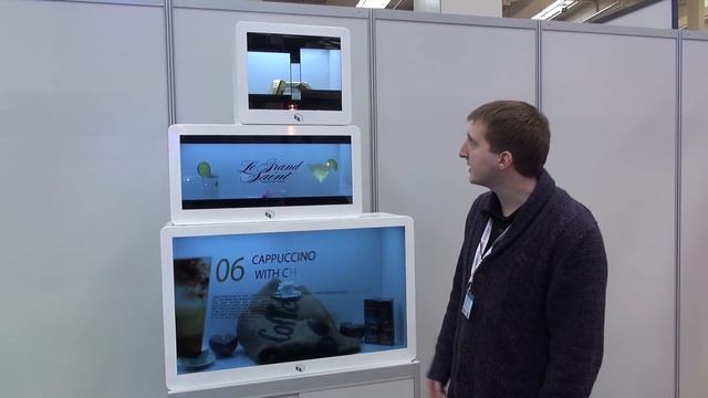 GeekTrip / CeBIT 2014. Прозрачные LCD-дисплеи MMT с мультитач и 4K смотреть онлайн