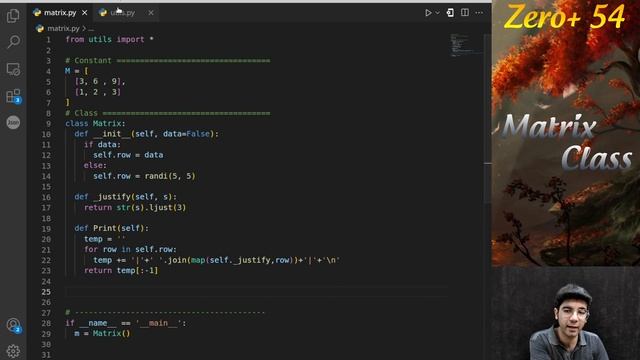 Python Matrix Class Z+54 || کلاس ماتریس смотреть онлайн
