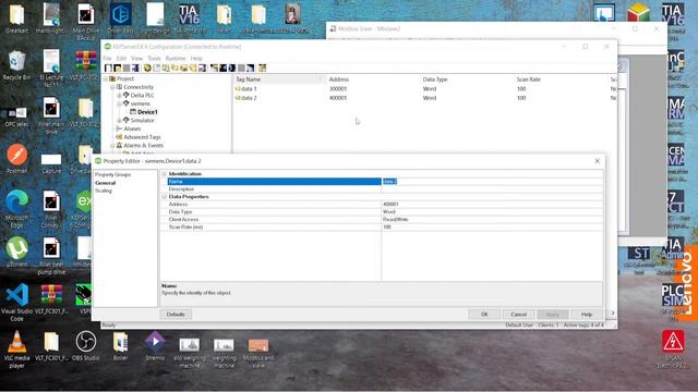 Data Reading on Excel of Modbus Slave simulator via KepserverEX смотреть онлайн