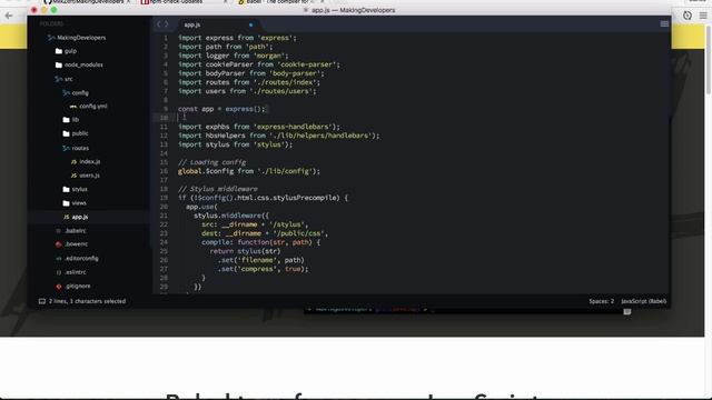 Desarrollando un CMS desde cero con Node.js Express, Handlebars, Stylus, Gulp y más: Babel #6 смотреть онлайн