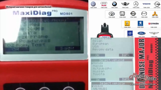 Autel MaxiDiag MD801 PRO! Комплектация портативного автомобильного сканера! смотреть онлайн