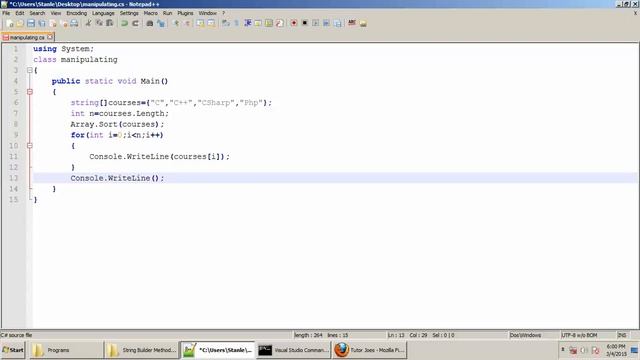 Manipulating string Array In C#.Net Tamil смотреть онлайн