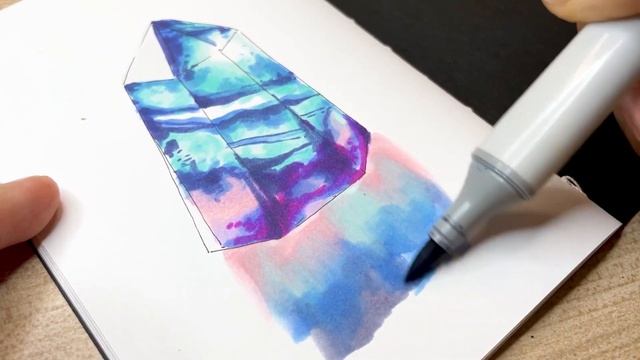 Drawing a Crystal with Alcohol-Based Markers смотреть онлайн
