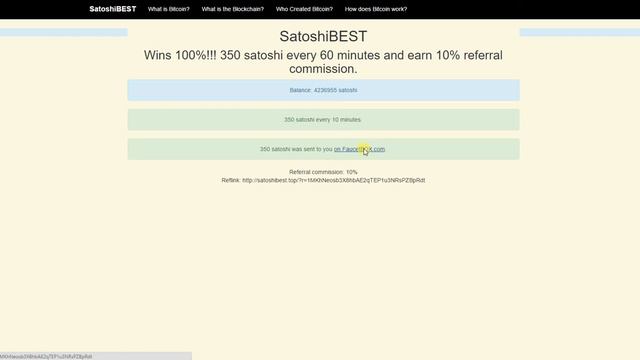 SatoshiBEST 350 сатоши каждые 10 минут смотреть онлайн