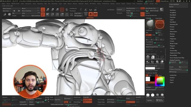 Comic-style outlines with geometry in ZBrush смотреть онлайн