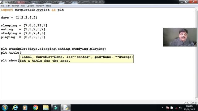 matplotlib for python (Lecture 5) : Draw a Stack Plot (in Hindi) смотреть онлайн