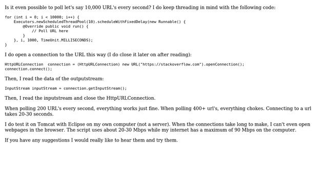 Polling x amount of URL's every second with Java смотреть онлайн