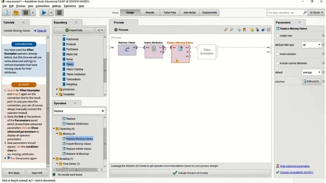 16. Handling Missing Values - with Rapid Miner. смотреть онлайн