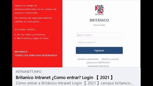BRITANICO INTRANET ¿CÓMO ENTRAR? смотреть онлайн