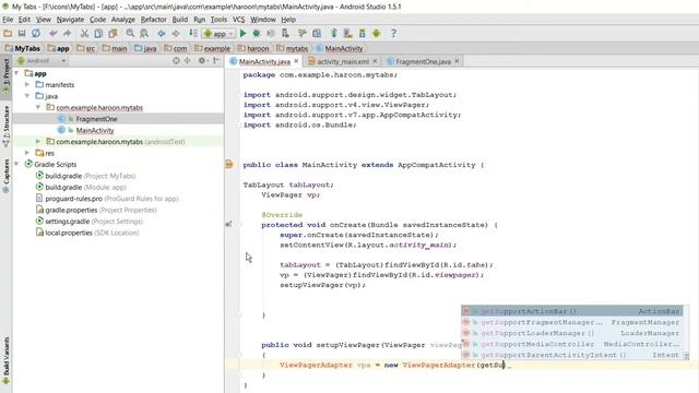 Creating tabs (Tab Layout) using Material Design in Android Studio смотреть онлайн