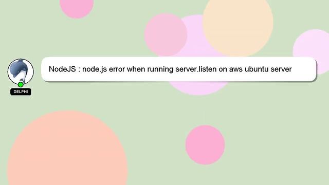 NodeJS : node.js error when running server.listen on aws ubuntu server смотреть онлайн