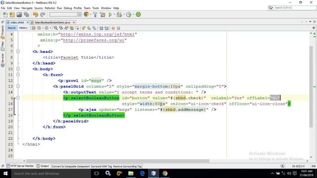 PrimeFaces - JSF Tutorial || Select Boolean Button in PrimeFaces using Netbeans IDE || Part-6 смотреть онлайн