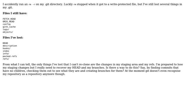 How to recover broken/partially deleted git repository? смотреть онлайн