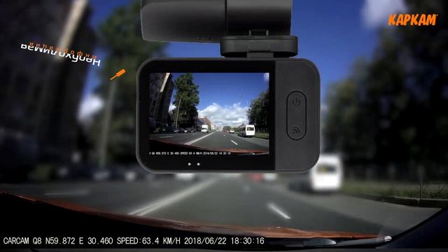 Full HD видеорегистратор с магнитным креплением CARCAM Q8 смотреть онлайн