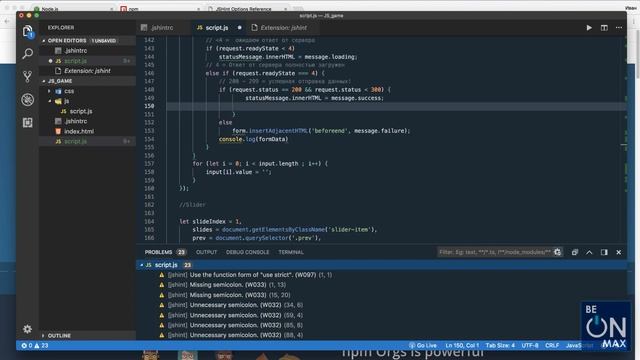 JAVASCRIPT - с нуля до результата | Урок #3. Как использовать и работать с JSHint смотреть онлайн