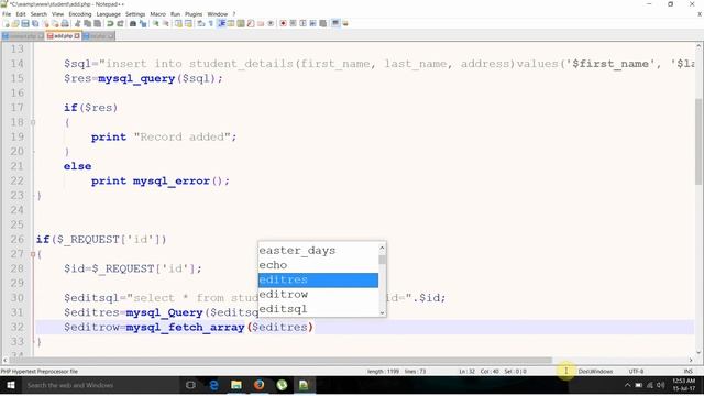 PHP MYSQL tutorials in hindi / urdu Part 6 Edit / Update records in Database in php mysql смотреть онлайн