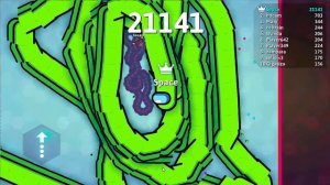 Snake io best gameplay in zero to hero and record with Among us part 2