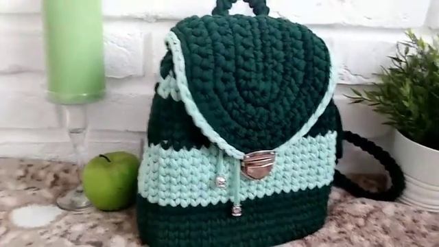 Рюкзачек из трикотажной пряжи. Обзор смотреть онлайн