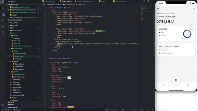 React Native : Covid 19 UI New UI - Part 2 : Detail Screen - Speed Code смотреть онлайн