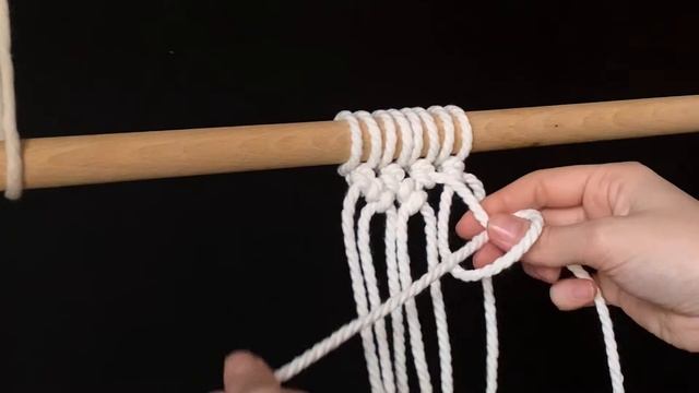 Macrame Double Half Hitch Diagonal Knot Pattern / Плетение из репсовых узлов (диагональная брида) смотреть онлайн