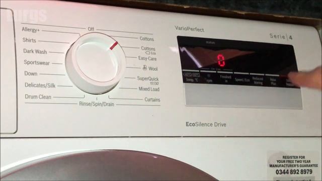 Bosch Washing Machine How to Turn Drum Clean Reminder ON -Bosch Serie 4 VarioPerfect Washing Machin смотреть онлайн