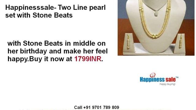 Buy Two Line pearl set with Stone Beats Online, Best Price, Best necklace, Pearl Jewellery смотреть онлайн