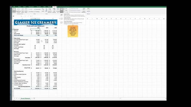 Excel Freeze Panes columns and rows смотреть онлайн