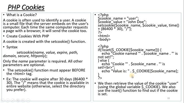 PHP Cookies and Sessions смотреть онлайн