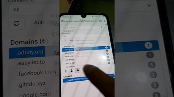 import cookie Firefox android